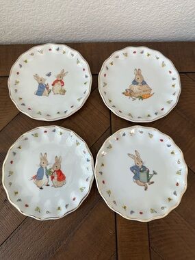 Beatrix Potter Zrike Brands 4 Appetizer Plates Peter Rabbit NEW